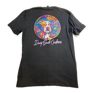 Durty South Outfitters Dog Art T-Shirt Gildan Softstyle Black M